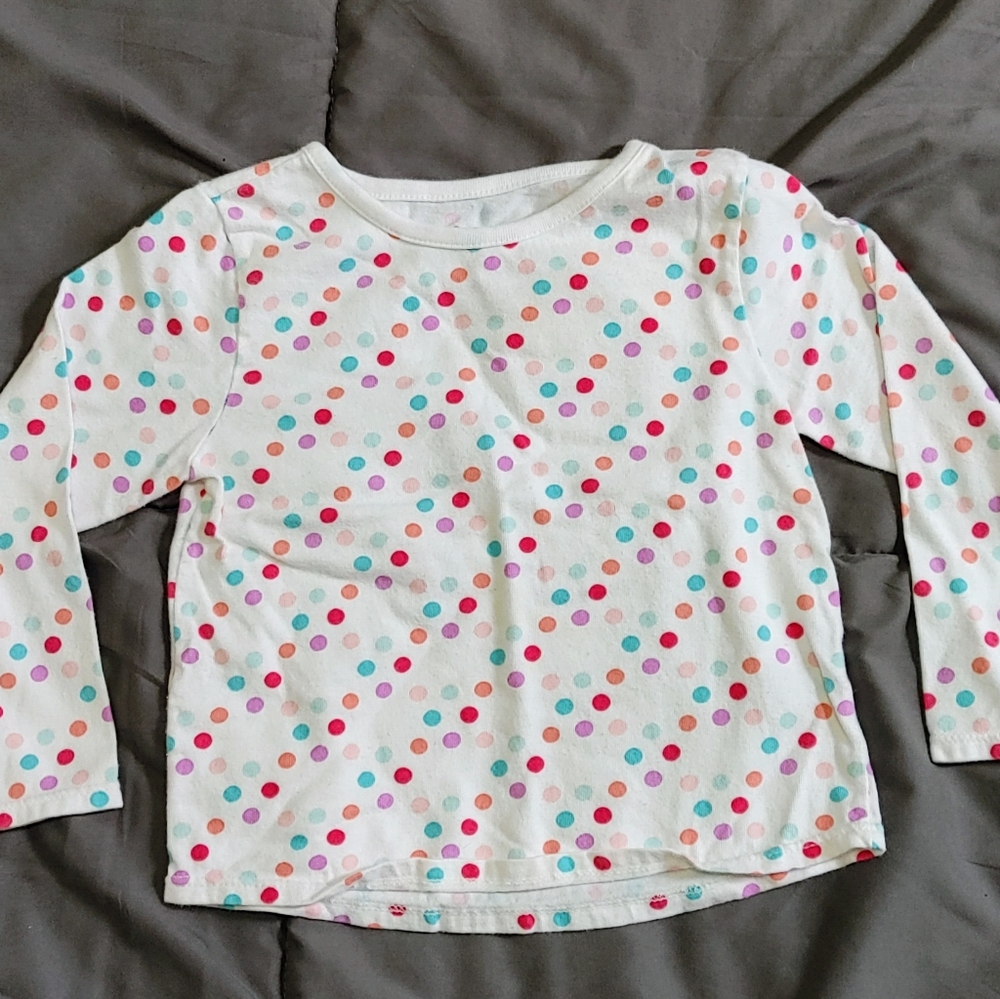 Long sleeve kids polka dot shirt